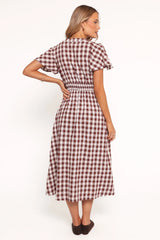 Robinson Maxi Dress - Brown Gingham