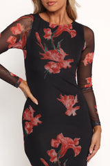 Hilda Maxi Dress - Black Floral