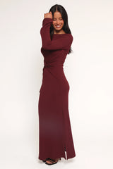 Nash Long Sleeve Dress - Deep Red