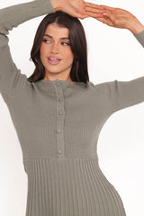 Darlina Long Sleeve Mini Dress - Olive