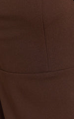 Salome Midi Dress Halter Neck Column Dress in Chocolate